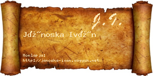 Jánoska Iván névjegykártya